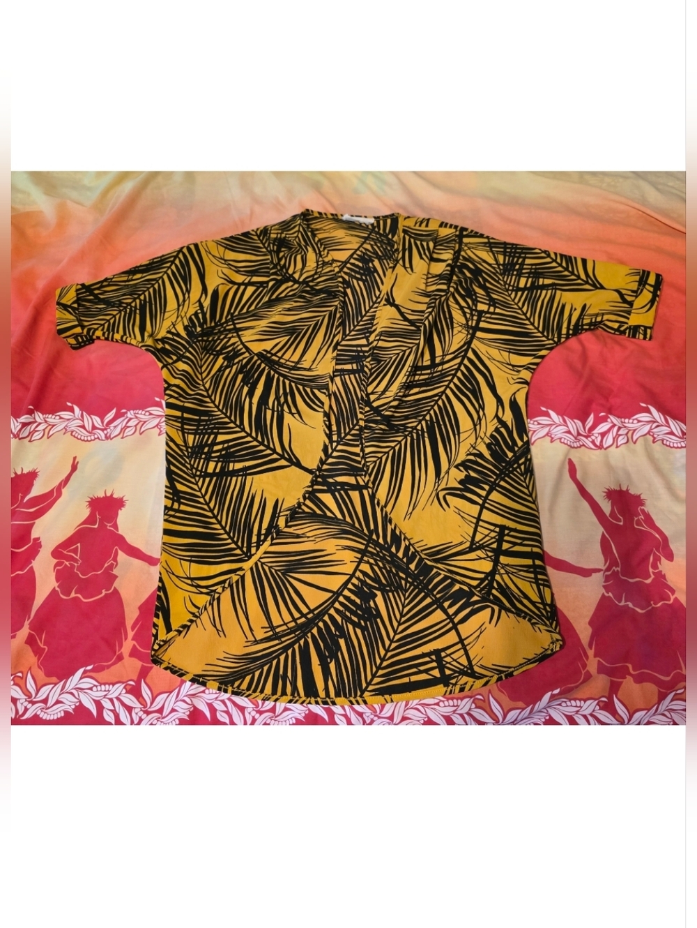 Cookies Hawaii Kimono - Open Front Tropical Print Blouse Swim Coverup Medium Top
